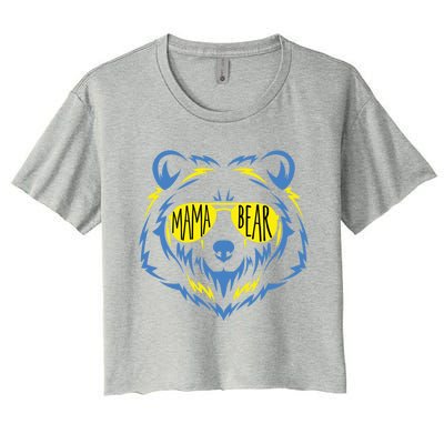 Mama Bear World Down Syndrome Awareness Day T21 Gift Women's Crop Top Tee