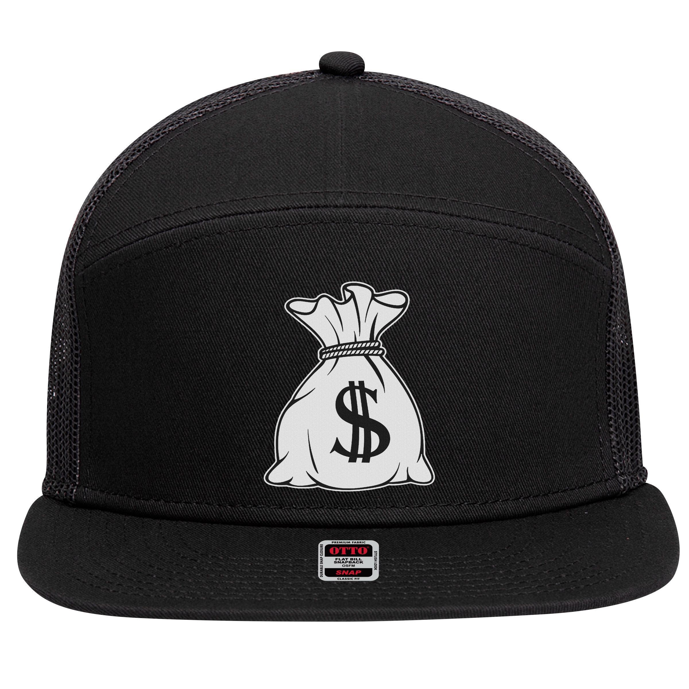 Money Bag X Bag Of Money 7 Panel Mesh Trucker Snapback Hat