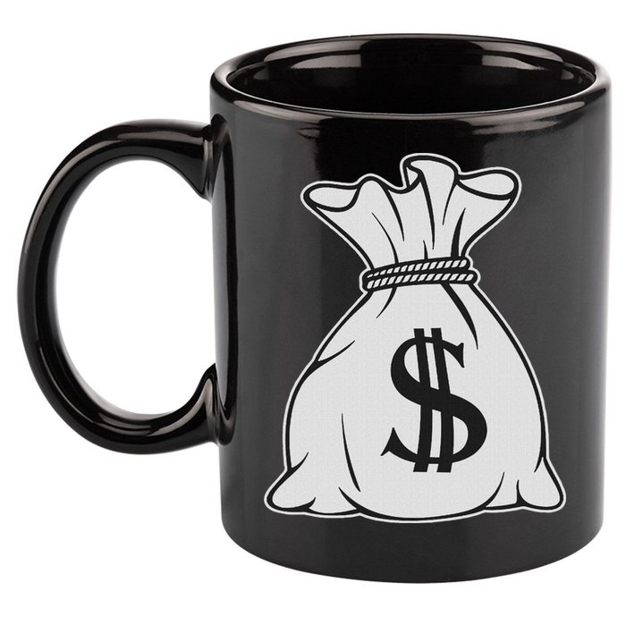 Money Bag X Bag Of Money 11oz C Handle Ceramic Mug