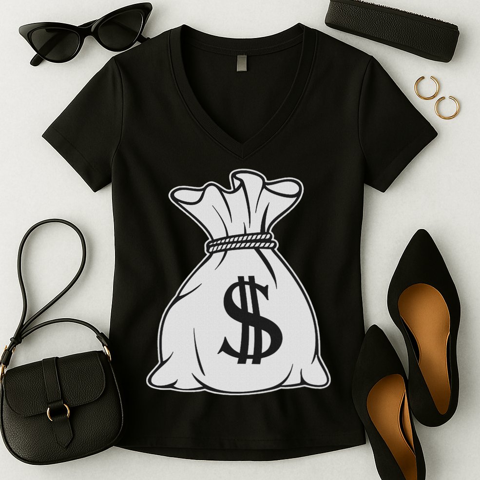 Money Bag X Bag Of Money Women's V-Neck T-Shirt