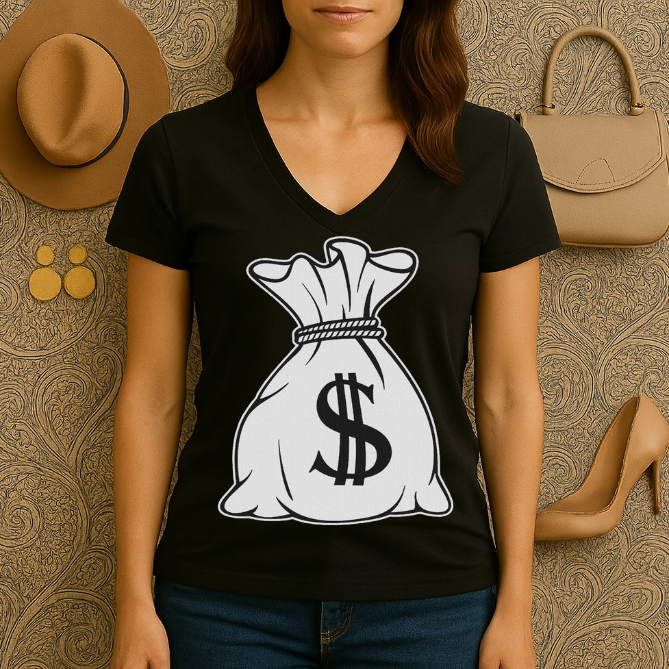 Money Bag X Bag Of Money Women's V-Neck T-Shirt