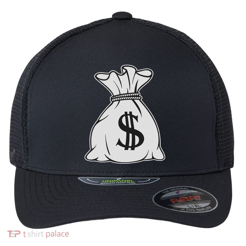 Money Bag X Bag Of Money Flexfit Unipanel Trucker Cap