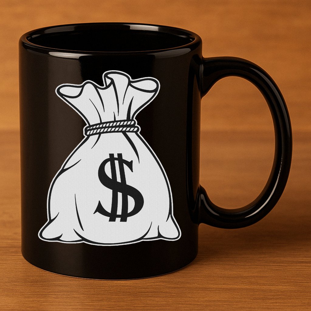 Money Bag X Bag Of Money 11oz C Handle Ceramic Mug