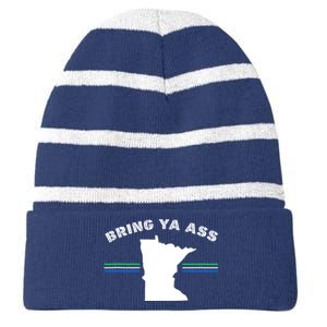 Minnesota Bring Ya Ass Striped Beanie with Solid Band