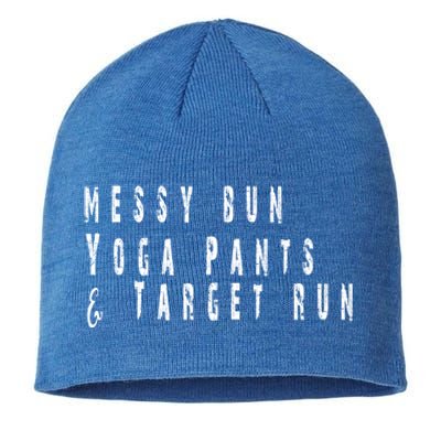 Messy Bun Yoga Pants Target Run Funny Novelty Busy Mom Gift Sustainable Beanie