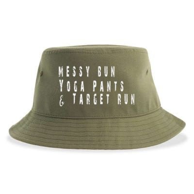 Messy Bun Yoga Pants Target Run Funny Novelty Busy Mom Gift Sustainable Bucket Hat