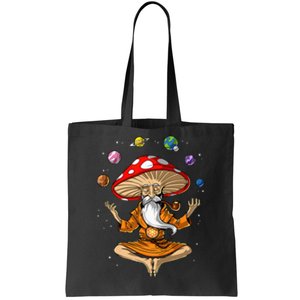 Mushroom Buddha Zen Yoga Meditation Psychedelic Hippie Fungi Tote Bag