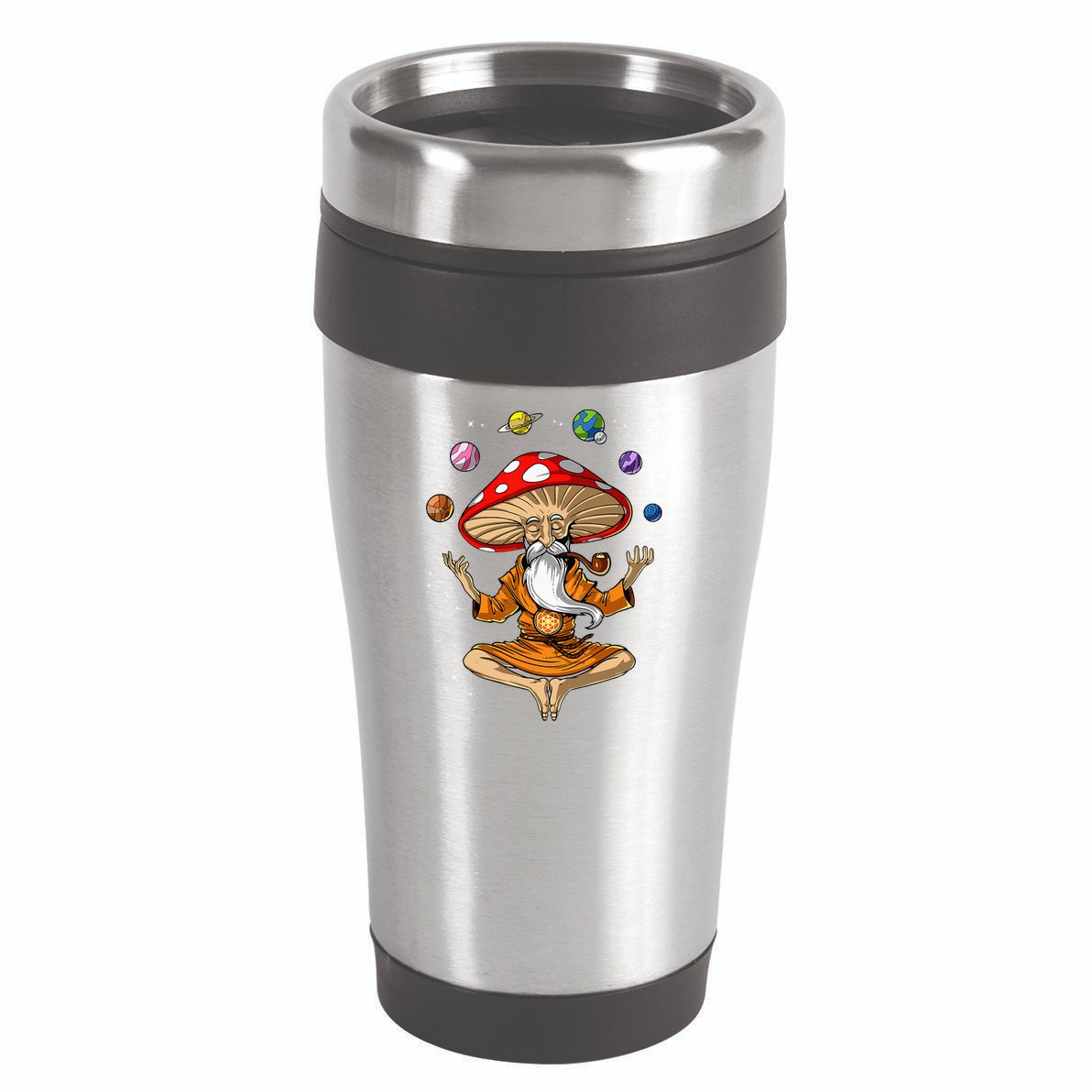 Mushroom Buddha Zen Yoga Meditation Psychedelic Hippie Fungi 16oz Travel Tumbler