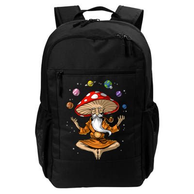 Mushroom Buddha Zen Yoga Meditation Psychedelic Hippie Fungi Daily Commute Backpack