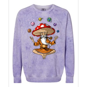 Mushroom Buddha Zen Yoga Meditation Psychedelic Hippie Fungi Colorblast Crewneck Sweatshirt