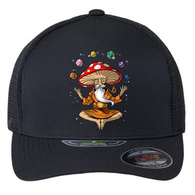 Mushroom Buddha Zen Yoga Meditation Psychedelic Hippie Fungi Flexfit Unipanel Trucker Cap