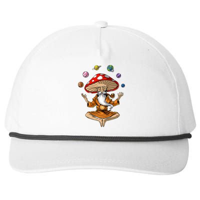 Mushroom Buddha Zen Yoga Meditation Psychedelic Hippie Fungi Snapback Five-Panel Rope Hat