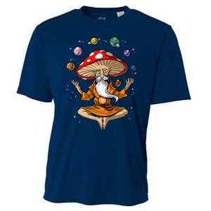 Mushroom Buddha Zen Yoga Meditation Psychedelic Hippie Fungi Cooling Performance Crew T-Shirt