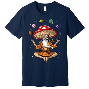 Mushroom Buddha Zen Yoga Meditation Psychedelic Hippie Fungi Premium T-Shirt