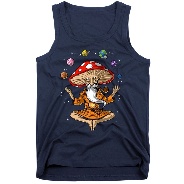 Mushroom Buddha Zen Yoga Meditation Psychedelic Hippie Fungi Tank Top