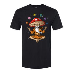 Mushroom Buddha Zen Yoga Meditation Psychedelic Hippie Fungi Softstyle CVC T-Shirt