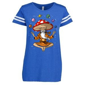 Mushroom Buddha Zen Yoga Meditation Psychedelic Hippie Fungi Enza Ladies Jersey Football T-Shirt