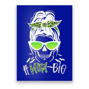 Messy Bun Zombie Mom Funny Halloween Costume Skull Poster