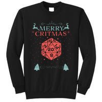 Merry Critmas 20 Sided Dice Rpg Christmas Holiday Board Game Sweatshirt