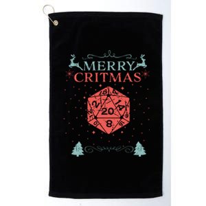 Merry Critmas 20 Sided Dice Rpg Christmas Holiday Board Game Platinum Collection Golf Towel