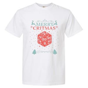 Merry Critmas 20 Sided Dice Rpg Christmas Holiday Board Game Garment-Dyed Heavyweight T-Shirt