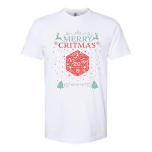 Merry Critmas 20 Sided Dice Rpg Christmas Holiday Board Game Softstyle CVC T-Shirt