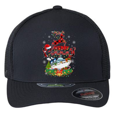 Merry Cruisemas 2024 Christmas Santa Reindeer Cruise Flexfit Unipanel Trucker Cap