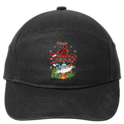 Merry Cruisemas 2024 Christmas Santa Reindeer Cruise 7-Panel Snapback Hat