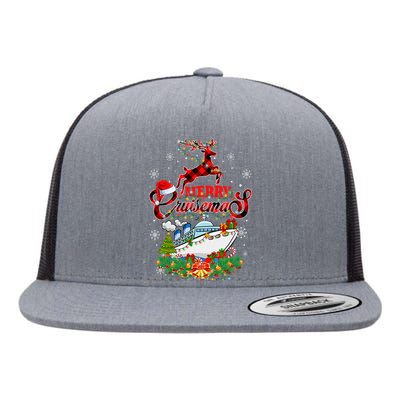 Merry Cruisemas 2024 Christmas Santa Reindeer Cruise Flat Bill Trucker Hat