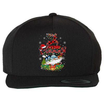 Merry Cruisemas 2024 Christmas Santa Reindeer Cruise Wool Snapback Cap