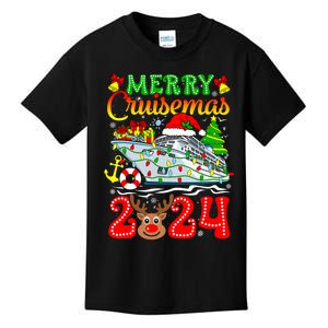 Merry Cruisemas 2024 Cruise Christmas Rudolph Xmas Pajamas Kids T-Shirt