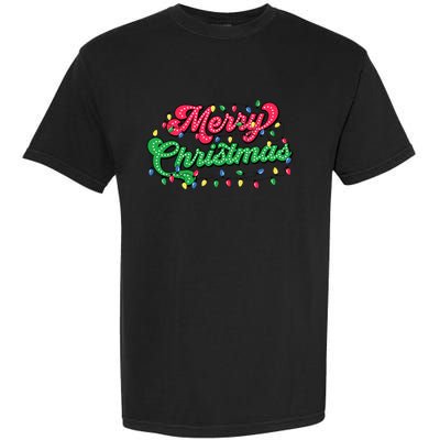 Merry Christmas 2024 Family Matching Christmas Lights Xmas Garment-Dyed Heavyweight T-Shirt