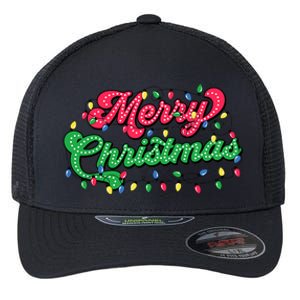 Merry Christmas 2024 Family Matching Christmas Lights Xmas Flexfit Unipanel Trucker Cap