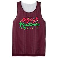 Merry Christmas 2024 Family Matching Christmas Lights Xmas Mesh Reversible Basketball Jersey Tank