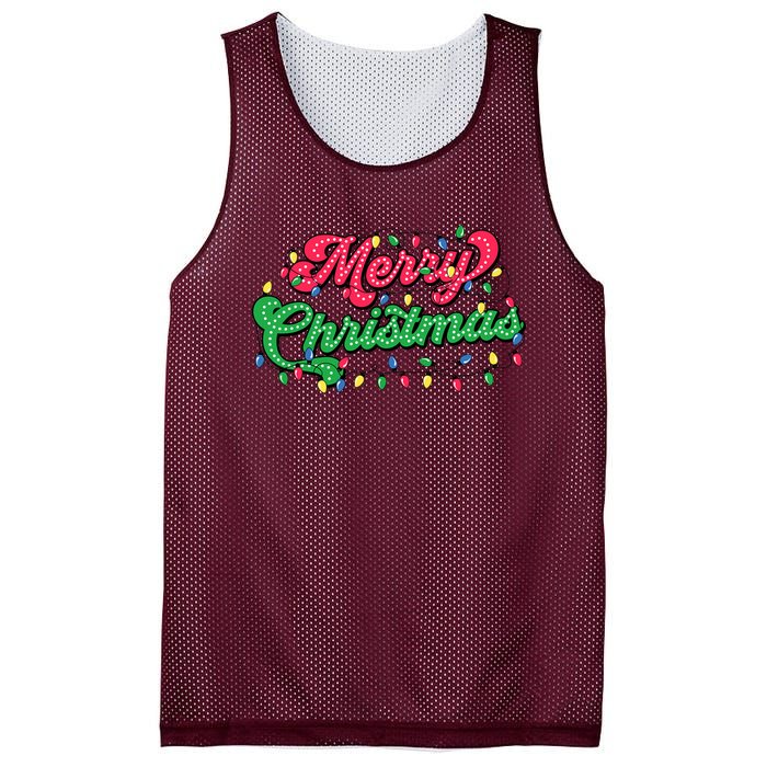 Merry Christmas 2024 Family Matching Christmas Lights Xmas Mesh Reversible Basketball Jersey Tank