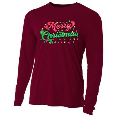 Merry Christmas 2024 Family Matching Christmas Lights Xmas Cooling Performance Long Sleeve Crew