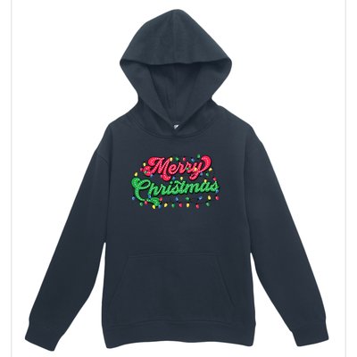 Merry Christmas 2024 Family Matching Christmas Lights Xmas Urban Pullover Hoodie