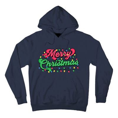 Merry Christmas 2024 Family Matching Christmas Lights Xmas Tall Hoodie