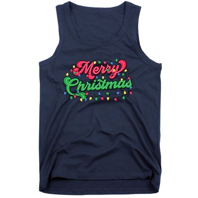 Merry Christmas 2024 Family Matching Christmas Lights Xmas Tank Top