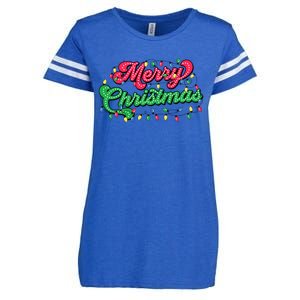 Merry Christmas 2024 Family Matching Christmas Lights Xmas Enza Ladies Jersey Football T-Shirt