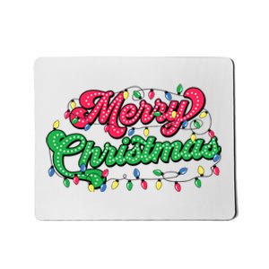 Merry Christmas 2024 Family Matching Christmas Lights Xmas Mousepad