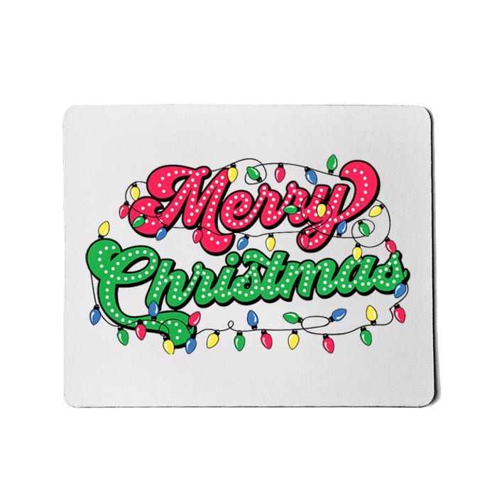 Merry Christmas 2024 Family Matching Christmas Lights Xmas Mousepad