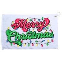 Merry Christmas 2024 Family Matching Christmas Lights Xmas Grommeted Golf Towel