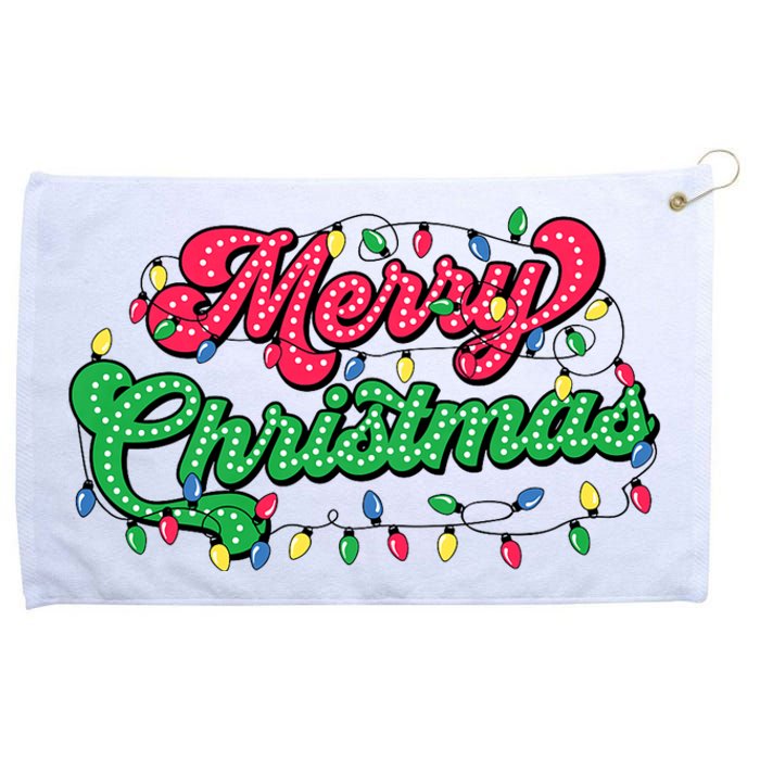 Merry Christmas 2024 Family Matching Christmas Lights Xmas Grommeted Golf Towel