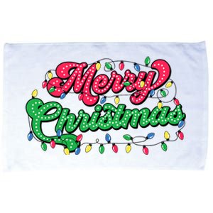 Merry Christmas 2024 Family Matching Christmas Lights Xmas Microfiber Hand Towel