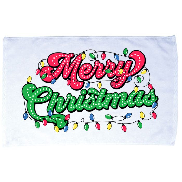 Merry Christmas 2024 Family Matching Christmas Lights Xmas Microfiber Hand Towel