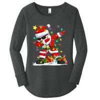 Merry Christmas 2024 Funny Santa Claus Christmas Lights Women's Perfect Tri Tunic Long Sleeve Shirt