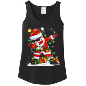 Merry Christmas 2024 Funny Santa Claus Christmas Lights Ladies Essential Tank