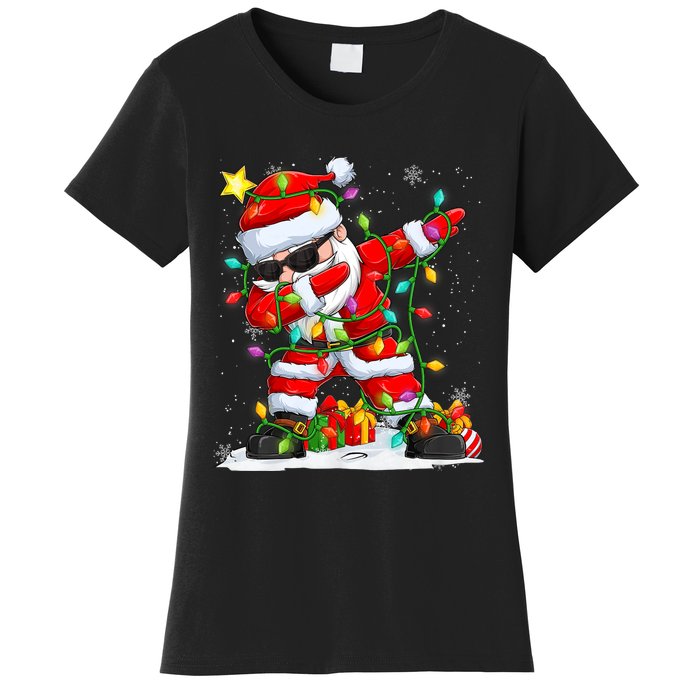 Merry Christmas 2024 Funny Santa Claus Christmas Lights Women's T-Shirt