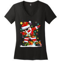 Merry Christmas 2024 Funny Santa Claus Christmas Lights Women's V-Neck T-Shirt